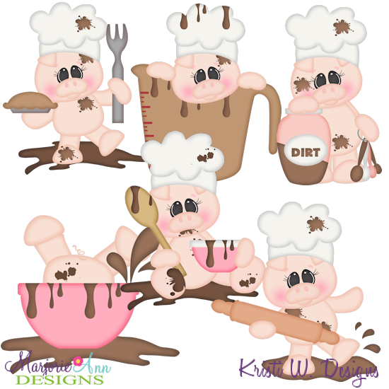 Making Mud Pies SVG Cutting Files + Clipart - Click Image to Close